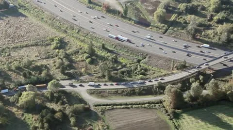 Bend in Highway - Aerial Stock Footage 8926337