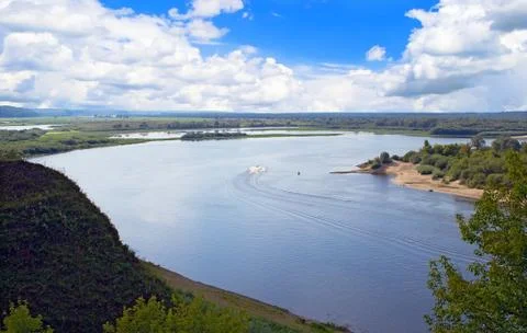 Bend of the river Oka Foto stock