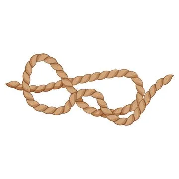 Bend rope knot cartoon vector illustration Stock Illustration
