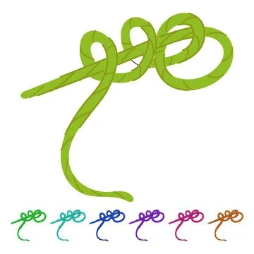 Bend rope knot vector cartoon graphic Stock Illustration