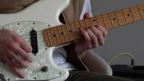 Bend techinque on an electric guitar Stock Footage 333392711