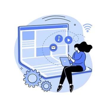 Bendable device technology abstract concept vector illustration. Stock Illustration