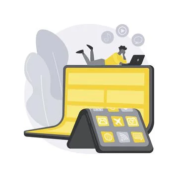 Bendable device technology abstract concept vector illustration. Stock Illustration