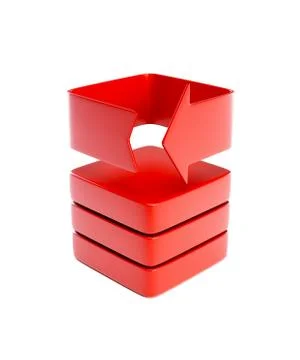 Bended red arrow Stock Illustration