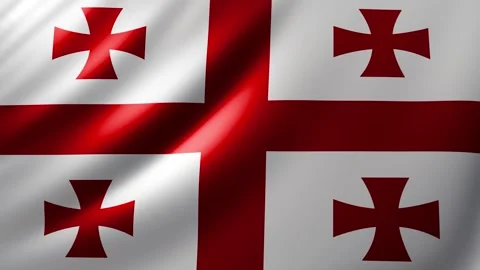 Bendera georgia Video stock 327123662