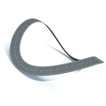 Bending loop highway on a white background. 3d illustration Illustrazione stock