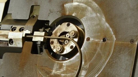 Bending machine bends metal bar Video stock 85531949