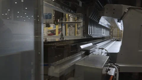 Bending machine. Bends sheets of metal Stock Footage 131734613