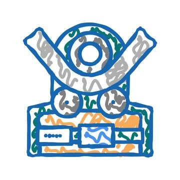 Bending machine icon doodle illustration Illustrazione stock