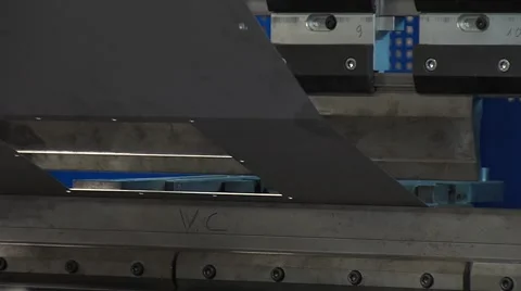 Bending of material on machine Video stock 44246339