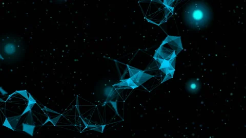 The bending of the megastructure. Flickering space. Composition in blue tones Stock Footage 96148439