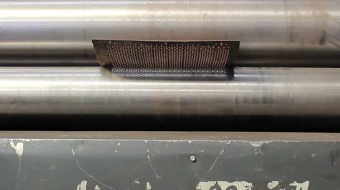Bending metal on hydraulic machine with three rollers 2 Stock Footage 67148332