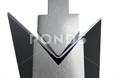 Bending metal sheet by sheet bending machine 3d render Stock Illustration