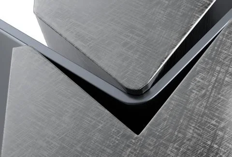 Bending metal sheet by sheet bending machine 3d render Stock Illustration