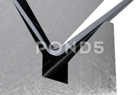 Bending metal sheet by sheet bending machine 3d render Stock Illustration