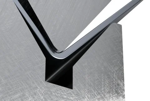 Bending metal sheet by sheet bending machine 3d render Stock Illustration
