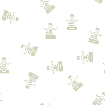 Bending of metals glyph vector seamless pattern Illustrazione stock