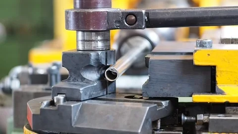 Bending the pipes in the factory. Stock Footage 91729119