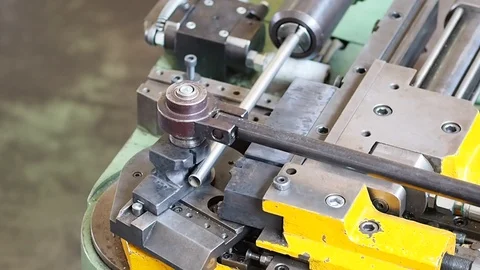 Bending the pipes in the factory. Stock Footage 91949024