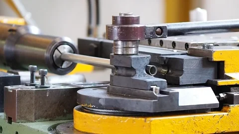 Bending the pipes in the factory. Stock Footage 95798256