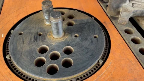 Bending rebar machine for reinforcement in the construction work closeup Stock Footage 239827853