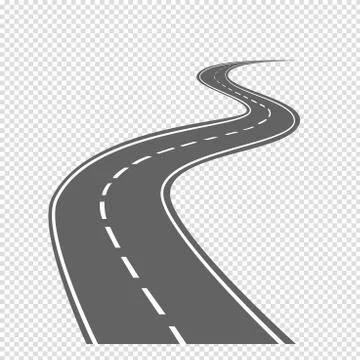 Bending roads and highways vector illustrations Stock Illustration