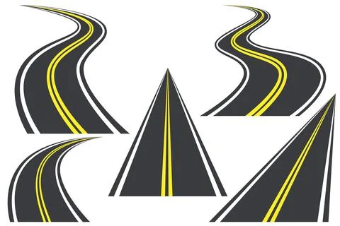 Bending roads  Stock Illustration