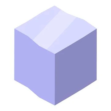 Bending soft violet cube with wavy sides in isometric view Stock Illustration