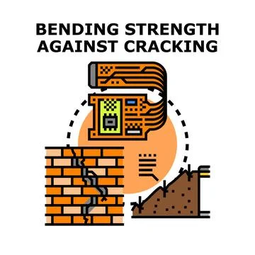 Bending strength against cracking concept vector Stock Illustration