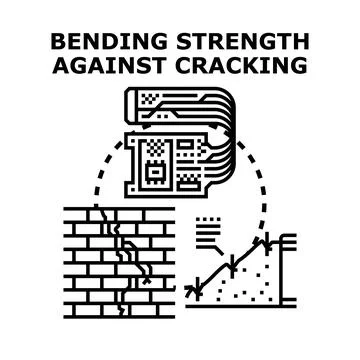 Bending strength against cracking concept vector Stock Illustration