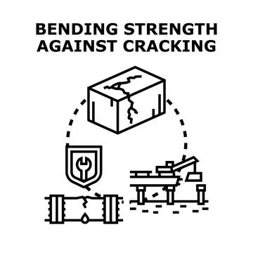 Bending strength testing and cracking resistance concept Stock Illustration