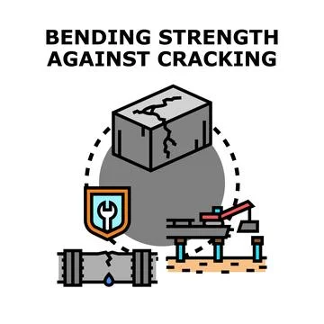 Bending strength testing and cracking resistance concept Stock Illustration