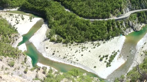 The bends of the Trebbia river Stock Footage 152954396