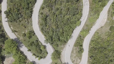 Bendy road in Mt Pelion, Greece Stock Footage 288721489