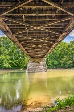 Beneath Potters Covered Bridge Stock Photos