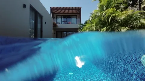 Beneath the Surface: VIP Resort View of Pool Paradise 4K Underwater Видео 259097679
