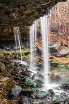 Beneath the Waterfall at Oglebay Stock Photos