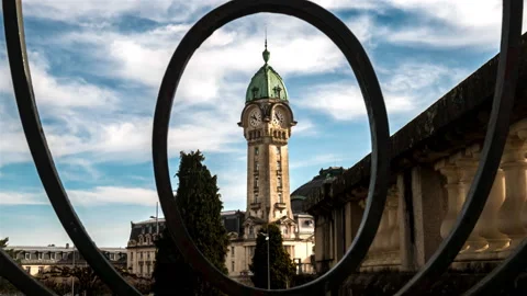 Benedictin Station Through Fitting, Timelapse, France, Limoges Video stock 149869405