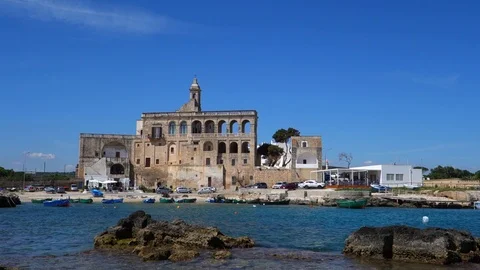 Benedictine Abbey of San Vito. Polignano a mare. Puglia. Italy. Stock Footage