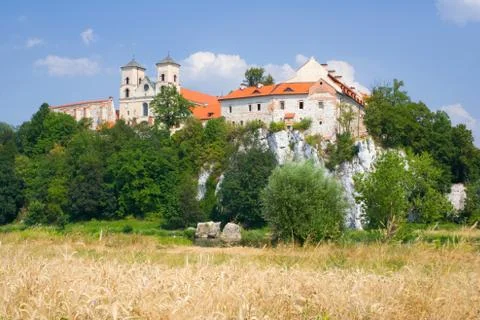 Benedictine monastery and saint peter and paul church on the rocky hill by th Fotos Stock