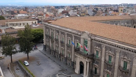 Benedictine monastery in Catania high angle view Vidéo 112366826