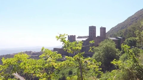 Benedictine monastery of Sant Pere de Rodes, Catalonia, Spain. Stock-Footage 77456416