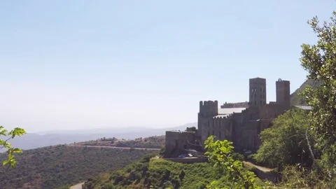 Benedictine monastery of Sant Pere de Rodes, Catalonia, Spain. Vídeos de archivo 77456452