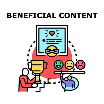 Beneficial content gaining positive feedback and professional recognition Stock Illustration