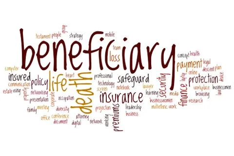 Beneficiary word cloud Illustrazione stock