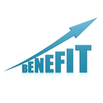 Benefit blue arrow Stock Illustration