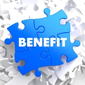 Benefit on Blue Puzzle. Stock Illustration
