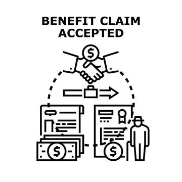 Benefit claim accepted process for senior citizen イラスト素材