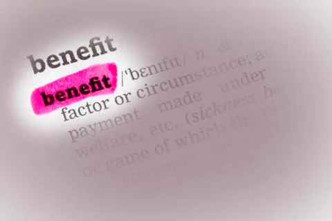 Benefit  Dictionary Definition Stock Photos