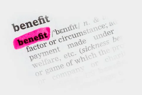 Benefit  Dictionary Definition Stock Photos
